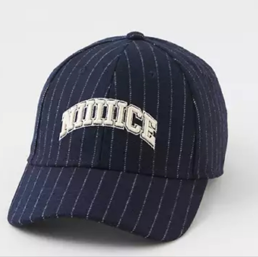 NWT Aerie Hat Wool Blend Baseball Cap Pinstripe Nice - Picture 1 of 9
